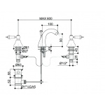 Bongio Capri bateria umywalkowa 3-otworowa 17501/B