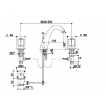 Bongio Fleur Noir bateria umywalkowa 3-otworowa 12501