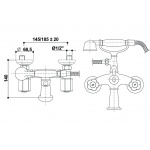 Bongio Fleur Blanc bateria wannowa ścienna z prysznicem 11526