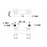 Bongio Fleur Noir bateria prysznicowa ścienna 12523