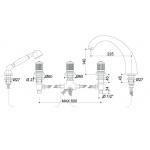 Bongio Impero bateria wannowa 5-otworowa z prysznicem 06531/D