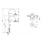 Bongio Mille Nuits bateria prysznicowa ścienna z prysznicem i deszczownią 22537/D