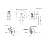 Bongio O\'Clock Bateria wannowa podtynkowa chrom 14529CRPR