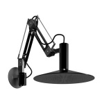 Bongio Switch2O Deszczownica ścienna Ø206 mm z regulowanym ramieniem ściennym czarny mat SW880NENE