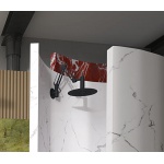 Bongio Switch2O Deszczownica ścienna Ø206 mm z regulowanym ramieniem ściennym czarny mat SW880NENE