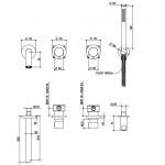 Bongio Time2020 Basic Bateria wannowo-natryskowa podtynkowa brushed stainless steel 73530AS0D