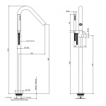 Bongio Time2020 Basic Bateria wannowa wolnostojąca brushed stainless steel 73534AS0D