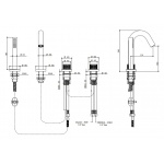 Bongio Time2020 Bateria wannowa na brzeg wanny brushed stainless steel 70531AS0D