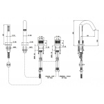 Bongio Time2020 Bateria wannowa na brzeg wanny brushed stainless steel 71531AS0D