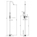 Bongio Time2020 Kolumna natryskowa wolnostojąca brushed stainless steel 70131AS0D