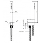 Bongio Time2020 Wellness Zestaw natryskowy ścienny z wężem i słuchawką brushed stainless steel 70830AS00