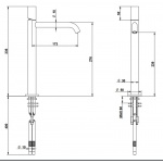 Bongio Time2020 Wood Basic Bateria umywalkowa wysoka jednootworowa brushed stainless steel 69532AS00