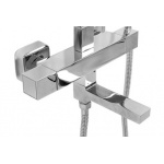  Breeze Zestaw wannowo-natryskowy termostatyczny naścienny z deszczownicą 200x200 mm z prysznicem ręcznym chrom AL1682661CR