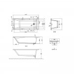 Britton ClearGreen Sustain Wanna do zabudowy 1600x700 mm Biały R4