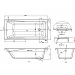 Britton ClearGreen Sustain Wanna do zabudowy 1700x800 mm Biały R42