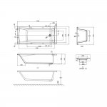 Britton ClearGreen Sustain Wanna do zabudowy 1700x750 mm Biały R6