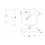 Britton Curve2 Umywalka nablatowa 450 x 450 mm biały CUR2.006