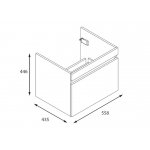 Britton Dalston Szafka pod umywalkę stojąca 435 x 558 x 446 mm szary mat DAL60G