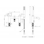 Britton Hoxton Bateria wannowo natryskowa stojąca Brushed brass HOX.008BB