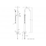Britton Hoxton Bateria wannowa wolnostojąca Chrom HOX.009CP