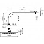 Britton Hoxton Deszczownica 20 cm z ramieniem ściennym Chrom HOX.012CP