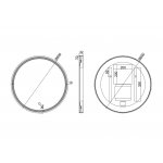 Britton Hoxton Lustro 600 mm z Led Czarny matt HOX.021MB WYPRZEDAŻ EKSPOZYCJI!!!