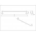 Britton Hoxton Wieszak ścienny na ręcznik 600 mm Chrom HOX.015CP