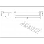 Britton Hoxton Wieszak ścienny z półką na ręcznik 600 mm Czarny matt HOX.016MB