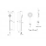 Britton Hoxton Zestaw prysznicowy ścienny z kolankiem szczotkowany mosiądz HOX.053BB