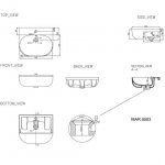 Britton Milan Umywalka ścienna 55x42 cm Biały MAR.0003