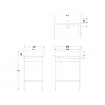 Britton Shoreditch Stelaż pod umywalkę 570x430 mm polerowana stal nierdzewna FRAME101