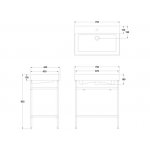 Britton Shoreditch Stelaż pod umywalkę 670x430 mm polerowana stal nierdzewna FRAME102