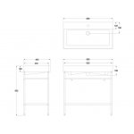 Britton Shoreditch Stelaż pod umywalkę 825x430 mm szczotkowany mosiądz FRAME203