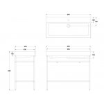 Britton Shoreditch Stelaż pod umywalkę 950x430 mm polerowana stal nierdzewna FRAME104