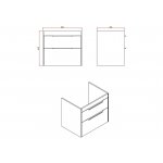 Britton Shoreditch Szafka pod umywalkę 65 cm Grey Matt S65DDG