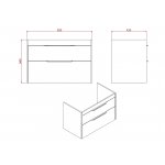 Britton Shoreditch Szafka pod umywalkę 85 cm Biały Matt S85DDW