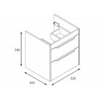 Britton Shoreditch Szafka pod umywalkę stojąca 520 x 435 x 540 mm biały mat S55DDW