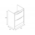 Britton Shoreditch Szafka pod umywalkę stojąca 620 x 435 x 849 mm karmel S65FSC