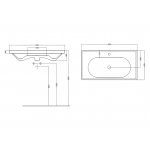 Britton Shoreditch Umywalka ścienna 85x45 cm Biały SHR.014