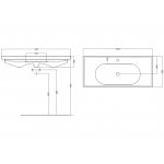 Britton Shoreditch Umywalka ścienna 100x45 cm Biały SHR.015