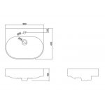 Britton Trim Umywalka nablatowa 500 x 410 mm biały TRIM.005