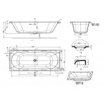 Britton Verde Wanna do zabudowy 1800x750 mm Biały R46