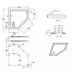 Britton Zamori Brodzik asymetryczny 1000x1000 mm Biały Z1246A