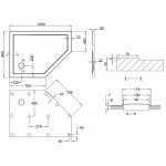 Britton Zamori Brodzik asymetryczny prawy 1200x900 mm Biały Z1404A