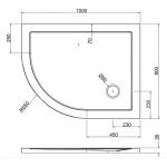 Britton Zamori Brodzik asymetryczny lewy 1000x800 mm Biały Z1199A