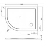 Britton Zamori Brodzik asymetryczny lewy 1200x800 mm Biały Z1201A