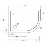 Britton Zamori Brodzik asymetryczny prawy 1200x800 mm Biały Z1202A