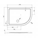 Britton Zamori Brodzik asymetryczny prawy 1200x900 mm Biały Z1204A