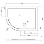 Britton Zamori Brodzik asymetryczny lewy 1200x900 mm Biały Z1203A