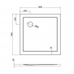 Britton Zamori Brodzik kwadratowy 900x900 mm Biały Z1161